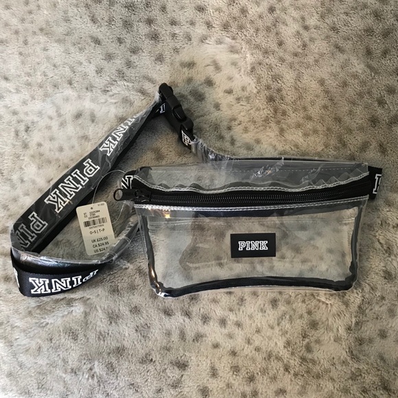 pink clear fanny pack